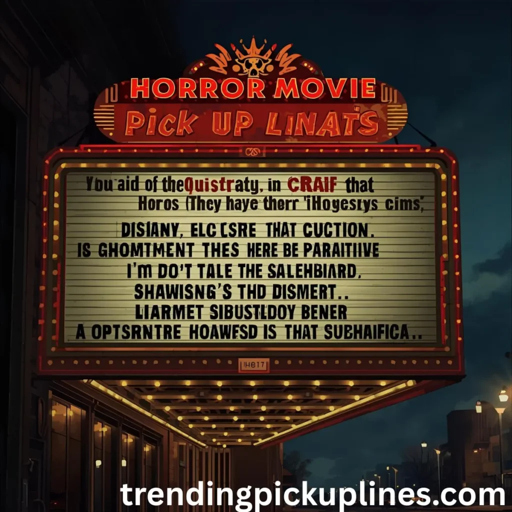 Horror Movie Pick Up Lines