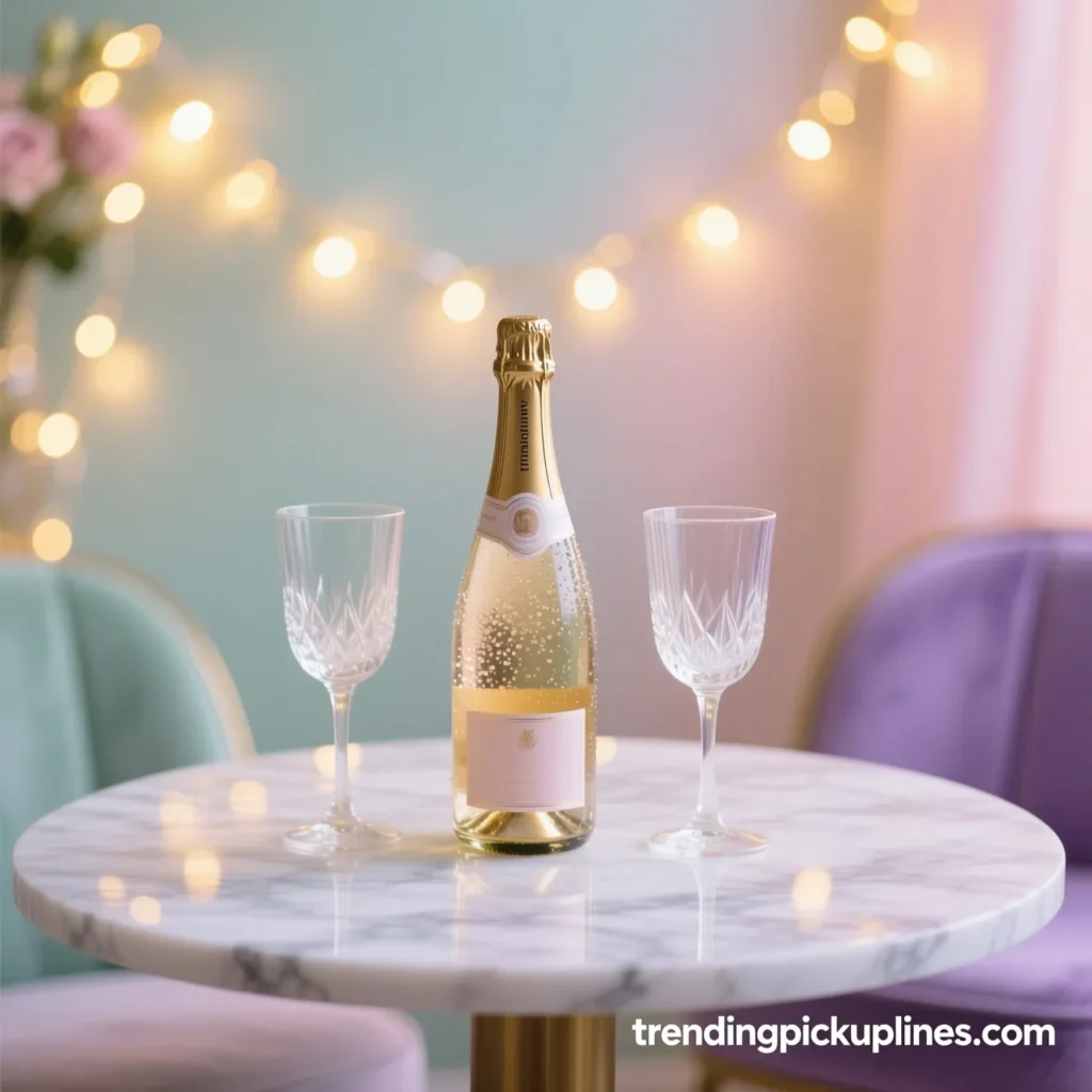 Aesthetic Champagne Pick up Lines