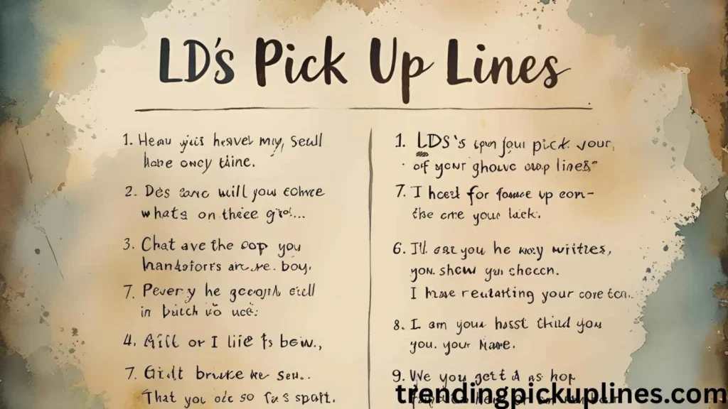 LDS Pick Up Lines